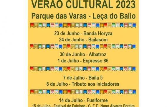 Verão Cultural 2023 realiza-se de 23 de junho a 15 de julho