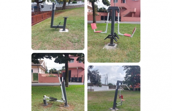 Colocação de novos equipamentos de ginástica ao ar livre em Gatões, junto ao parque infantil