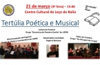 Tertúlia Poética e Musical da Universidade Sénior de Rotary em Matosinhos realiza-se hoje em Leça do Balio