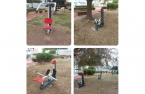 Colocação de novos equipamentos de ginástica ao ar livre no jardim anexo ao recinto da Feira de Custóias