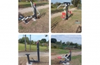 Colocação de novos equipamentos de ginástica ao ar livre no jardim anexo às hortas de Custóias